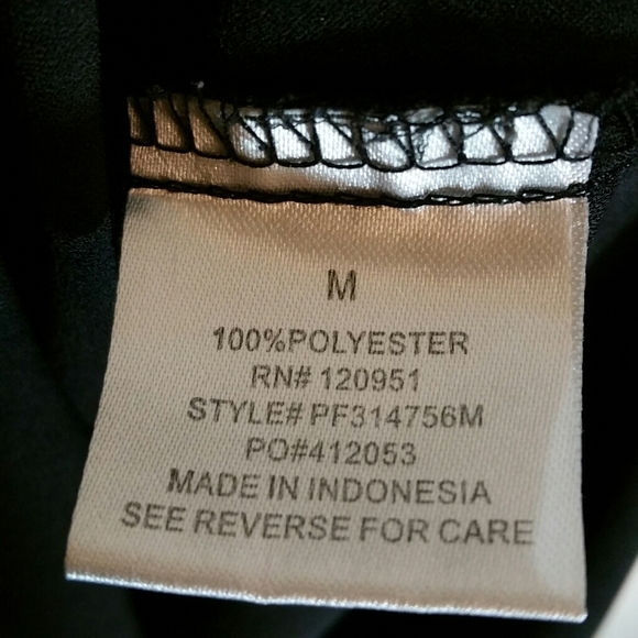 pink rose sleeveless sheer black blouse - Picture 5 of 5